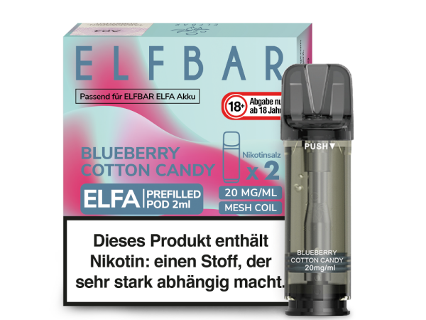 ELFBAR ELFA Pod | Blueberry Cotton Candy | 20mg Nikotin | 2er Pack