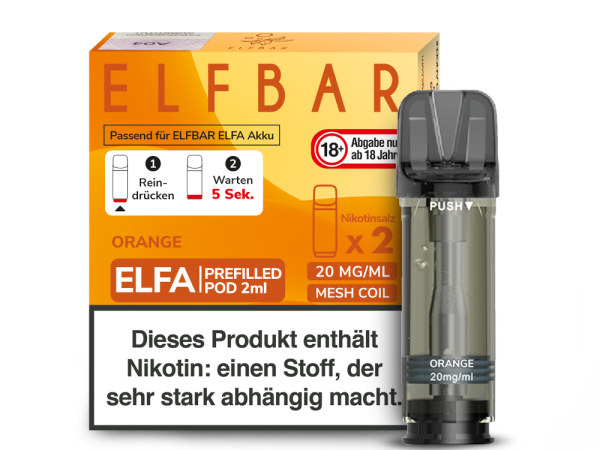 ELFBAR ELFA Pod | Orange | 20mg Nikotin | 2er Pack