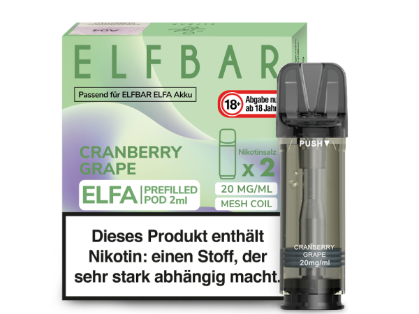 ELFBAR ELFA Pod | Cranberry Grape | 20mg Nikotin | 2er Pack