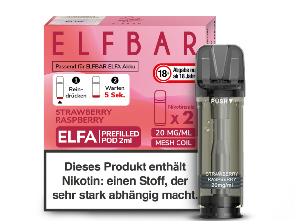 ELFBAR ELFA Pod | Strawberry Raspberry | 20mg Nikotin | 2er Pack