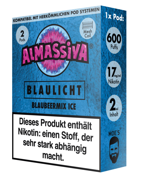 Almassiva Pod | Blaulicht | Nikotinhaltig 17mg | 2er Pack