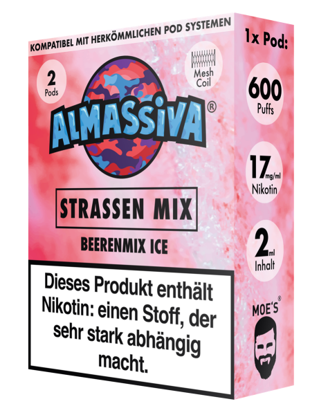 Almassiva Pod | Straßen Mix | Nikotinhaltig 17mg | 2er Pack