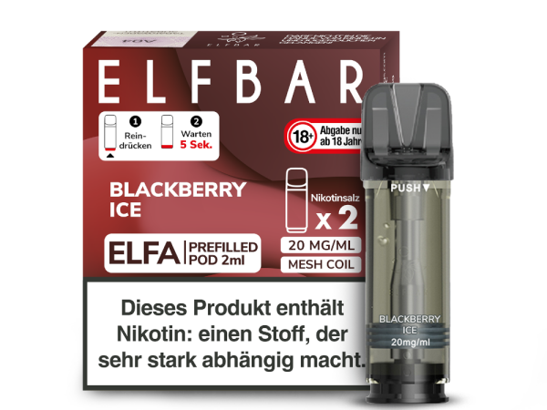 ELFBAR ELFA Pod | Blackberry Ice | 20mg Nikotin | 2er Pack