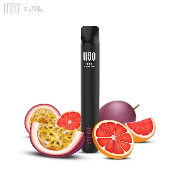 1150 Vape by Raf Camora | BYE BYE - Passion Grapefruit | Einweg E-Shisha E-Zigarette Vape mit Nikotin 20mg